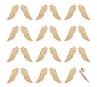 CHGCRAFT 12 paire de Broches à Plumes en Alliage Doré Clair Ailes D'Ange pour Costume Chemise Col Pull Châle Accessoires de Poitrine 14x38x1.8mm