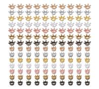 CHGCRAFT 140PCS 7 Couleurs Charmes de Couronne en Alliage Forme de Couronne Vintages, Perles de Charme de Couronne pour la Création de Bijoux Collier Bracelet