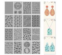 CHGCRAFT 16 feuille de Texture en Argile Polymère à Motifs D'Animaux et de Fleurs Motifs D'Abeilles et de Chats Tapis de Texture en Argile Silicone pour la Fabrication de Boucles D'Oreilles 4 x 2.5 cm