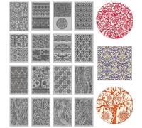 CHGCRAFT 16 feuilles 16 styles dentelle Peris polymère argile texture mat Mandala abstrait océan modèle modélisation pad texture pour faisant des boucles d'oreilles outils de bijoux, 4 × 2,6 pouces