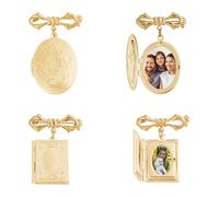 CHGCRAFT 2 broche Médaillon pour Bouquet de Mariée Breloque Bouquet de mariage Broche en Laiton Ensemble de Broches Mémoire Manteau Chemise Costume Col Accessoires pour Sac à Dos Vêtements