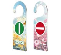 CHGCRAFT 2 paquet de Cintres de Porte en Forme de Fleurs Panneau de Porte Occupé et Vacant Cintre en Acrylique Gravé pour Bureaux Sessions et Réunions en Ligne Bureaux à Domicile Enregistrement de Cou