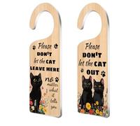 CHGCRAFT 2 Paquet de Panneaux de Porte Gravés Don't Let The Cat Out et Don't Let The Cat Leave Here » en Acrylique pour Décoration D'Intérieur sur Le Thème des Animaux de Compagnie