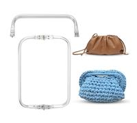 CHGCRAFT 2 pièces 25cm Cadre Tubulaire Interne Aluminium Tubulaire Charnière Interne Docteur Sac Cadre pour Bricolage Docteur Pochette Boulette Tapis Sac, Argenterie, 9.5x25x2 cm