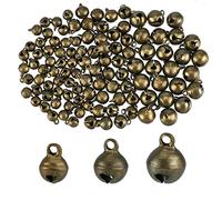 CHGCRAFT 240 Pcs 3 Tailles Petit Jingle Bells Vintage Bronze Antique Laiton Cloches Perles Pendentifs Musical Jingle Sleigh Bells pour Craft Festival Décorations de Chat 0.3 Pouces 0.5 Pouces