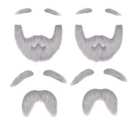 CHGCRAFT 4 ensemble de 2 styles de Fausses Barbes Autocollantes pour Halloween Sourcils et Barbes Auto Adhésifs pour Costumes de Cosplay Fournitures de Fête de Festival Gris Foncé