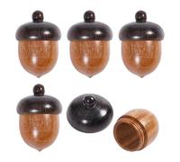 CHGCRAFT 5 pièces Pendentifs en Bois de Boîte de Gland en Bois Charme de Gland d'automne du Pérou avec Couvercle à Vis Pendentif de Boîte Secrète pour Bricolage Cadeau Fabrication
