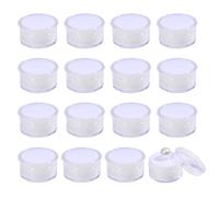 CHGCRAFT 50 mini Boîte Ronde pour Pierres Précieuses Petite Vitrine pour Diamants en Vrac avec Couvercle Transparent et Éponge Blanc 1.2 × 0.7 pouces