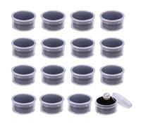 CHGCRAFT 50 mini Boîte Ronde pour Pierres Précieuses Petite Vitrine pour Diamants en Vrac avec Couvercle Transparent et Éponge Noir 1.2 × 0.7 pouces