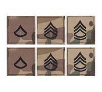 CHGCRAFT 6 pièce 3 styles Insigne de Grade Brodé Sergent Chef Patch Patchs de Grade de L'Armée Épaulette en Polyester Camouflage pour Jeu de Rôle D'Aventure en Plein Air et Vitrine de Modèles Larme