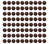 CHGCRAFT 80 bouton en Plastique Demi Rond 15mm à 1 trous Imitation Cuir pour Vêtements Couture Bricolage Marron