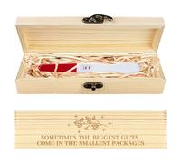 CHGCRAFT Boîte à souvenirs de test de grossesse en bois avec ruban en raphia et serrure - 20,3 x 5,1 x 3 cm