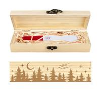 CHGCRAFT Boîte à souvenirs de test de grossesse en bois avec ruban en raphia et serrure - Cadeau pour papa et mari - 20,3 x 5,1 x 3 cm