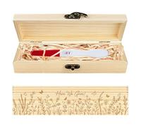 CHGCRAFT Boîte à souvenirs en bois pour test de grossesse avec ruban en raphia et serrure - Cadeau pour papa et mari - 20,3 x 5,1 x 3 cm