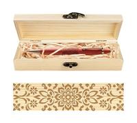 CHGCRAFT Coffret Cadeau Mandala en Bois à Motif Vintage avec Ruban en Raphia et Cadenas pour Anniversaires 8x2x1.2 pouce