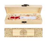 CHGCRAFT Coffret Souvenir de Test de Grossesse Arbre de Vie Bordure Vintage Boîte Souvenir en Bois avec Ruban en Raphia et Cadenas Cadeaux D'Annonce pour Papa et Mari 8x2x1.2 pouce