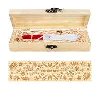 CHGCRAFT Coffret Souvenir de Test de Grossesse Décoré de Fleurs et de Feuilles en Bois avec Ruban de Raphia et Cadenas pour Annoncer une Grossesse à un Futur Papa Ou un Futur Mari.