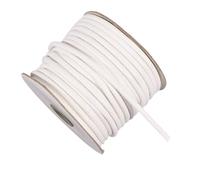 CHGCRAFT Cordon Rond Tressé en Polyester Ciré 32.81 m Fil Ciré de 5mm pour Fabrication de Colliers Bracelets Bijoux Loisirs Créatifs Blanc