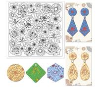 CHGCRAFT Feuilles de Texture en Argile Polymère Fleurs Rose Daisy Tampon de Texture en Silicone Tampon de Modelage D'Argile Feuilles de Texture pour la Fabrication D'Argile Polymère Boucles D'Oreilles