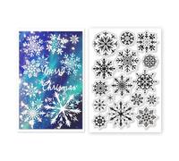 CHGCRAFT Fond de Flocon de Neige Tampons Clairs Tampons en Silicone Transparent avec Motif de Flocon de Neige pour Bricolage Cartes de Scrapbooking Faisant Album Photo Décoratif