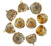 CHGCRAFT Lot de 10 embouts de cordon en métal de style tibétain à coller avec boucle dorée pour la fabrication de bijoux, les loisirs créatifs, 19,5 x 20 mm, or antique