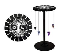 CHGCRAFT Support à Pendule Arbre de Vie en Bois et Cristal Présentoir à Pendule Objets de sorcière Présentoir en Cristal Noir Support à Pendules pour Pierre de Cristals, décoration d'huile Esse