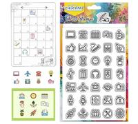 CHGCRAFT Tampons Transparents Daily Office Elements Icônes de Travail Tampons en Silicone pour Bricolage Scrapbooking Fabrication de Cartes Décoration en Papier 6.34.3 x (5)(1) cm