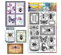 CHGCRAFT Tampons Transparents en Silicone en Forme D'Insectes pour Loisirs Créatifs Scrapbooking Album Photo Fabrication de Cartes Décoratives Insectes 6.3x4.3 pouce