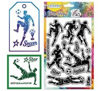 CHGCRAFT Tampons transparents pour le football Silhouettes de joueurs Tampons transparents en silicone pour la création de cartes, le scrapbooking et la décoration d'albums photo, 4,3 x 6,3 pouces