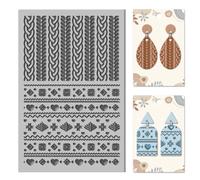 CHGCRAFT Tapis de Texture en Argile Tricotée Tampon de Modèle de Modelage D'Argile Feuilles de Texture de Pull pour la Fabrication D'Argile Polymère Boucles D'Oreilles Outils de Bijoux 4 × 2.6 pouces