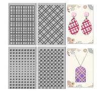 CHGCRAFT Tapis de Texture en Pâte Polymère Style Carreaux Minimaliste Moderne (4 feuille) Lignes Élégantes Outils DIY pour la Création de Bijoux et Boucles D'Oreilles en Céramique 4x2.6 pouce