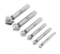 ChgImposs 6pcs foret à fraiser, 3 bords 90 degrés chanfrein fraise en bout fraise chanfreinage foret à fraiser HSS
