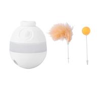 CHHELIHL Animal de Compagnie Fuite drôle Chat interactif Plume Kitty Auto-guérison soulager l'ennui drôle Chat bâton Animal Chat Jouet (Blanche)