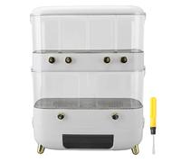 CHHELIHL Dispensateur de riz, pour boîte de rangement multigrain, seau à grains transparent scellé, pour la cuisine, pour la maison, grande capacité, facile à utiliser (6 grilles blanches)