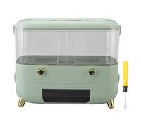 CHHELIHL Dispensateur de riz, pour boîte de rangement multigrain, seau à grains transparent scellé, pour la cuisine, pour la maison, grande capacité, facile à utiliser (2 grilles vert clair)
