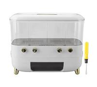 CHHELIHL Dispensateur de riz, pour boîte de rangement multigrain, seau à grains transparent scellé, pour la cuisine, pour la maison, grande capacité, facile à utiliser (4 grilles blanches)