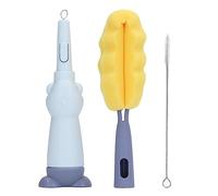 CHHELIHL Ensemble de goupillons 3 en 1 en Silicone Souple, résistant à l'usure et Durable pour Le Nettoyage des Bouteilles à la Maison (Bleue)