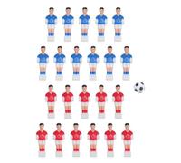 CHHELIHL Lot de 22 joueurs de baby-foot de rechange (rouge et bleu) avec balles noires et blanches de 32 mm pour baby-foot 4824