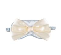 CHHELIHL Masque pour les yeux de sommeil pour femme, blocage de la lumière en soie simulée, conception confortable avec nœud papillon, couvre-yeux portable pour la sieste au (Bleue)