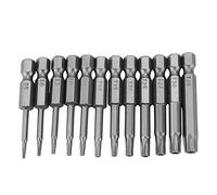 Chhélihl pour Les Bits de Tournevis en Acier en Acier chromé, pour Les Bits d'étoiles de sécurité magnétique, 12pcs 1/4 Pouce Tige hexagonale, Tailles T40 T40, Outils