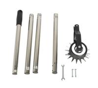 Chhelihl Rotary Lawn Edger, pour Un manganèse à Roues en Acier Inoxydable, Bordure Manuelle, avec poignée pour Le Paysage du Jardin de Jardin (4 Sections)