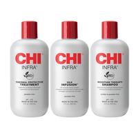 CHI CHI Infra Trio Kit For Unisex 3 Pc 12oz CHI Silk Infusion, 12oz CHI Infra Shampoo, 12oz CHI Infra Treatment
