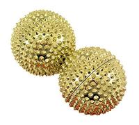 CHI-ENTERPRISE - Deux balles de massage magnétiques - Petite | Balles de fascia pour le traitement auto-thérapeutique de l'acupression | Contenu : 2 balles hérisson dorées, 55 mm de diamètre chacune