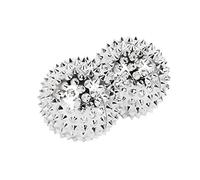 CHI-ENTERPRISE - Deux balles de massage magnétiques - petites | Balles de fascia pour le traitement auto-thérapeutique de l'acupression | Contenu : 2 balles hérisson argentées, 32 mm de diamètre