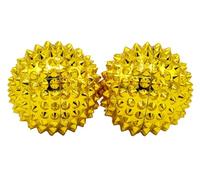 CHI-ENTERPRISE - Deux balles de massage magnétiques - petites | Balles pour fascia pour le traitement auto-thérapeutique de l'acupression | Contenu : 2 balles hérisson dorées, 32 mm de diamètre