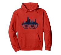 Chi-Town Strong: Urban Pride pour Les Amateurs de Villes venteuses Sweat à Capuche, Unisexe pour Adultes, Rouge, S
