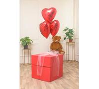 Chianese Boîte cadeau surprise, 50 x 50 x 50 cm, rouge, idée cadeau pour ballons, Saint-Valentin, anniversaires et propositions