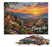 Chiang Mai Thailand Landscape Art_001 Puzzle en Bois, 1000 pièces | À la maison : Puzzle adulte: montage des bords jusqu'aux détails de l'image à son propre rythme.