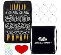 ChiaoGoo Artsiga Crafts 2400-C Lot d'aiguilles à tricoter interchangeables en bambou 10,2 cm avec 1 sac Artsiga Crafts Project