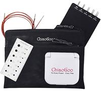 ChiaoGoo - Kit d'aiguilles circulaires Twist Lace pointes mini - Acier inox 13 cm Rouge 1,50-2,50 mm